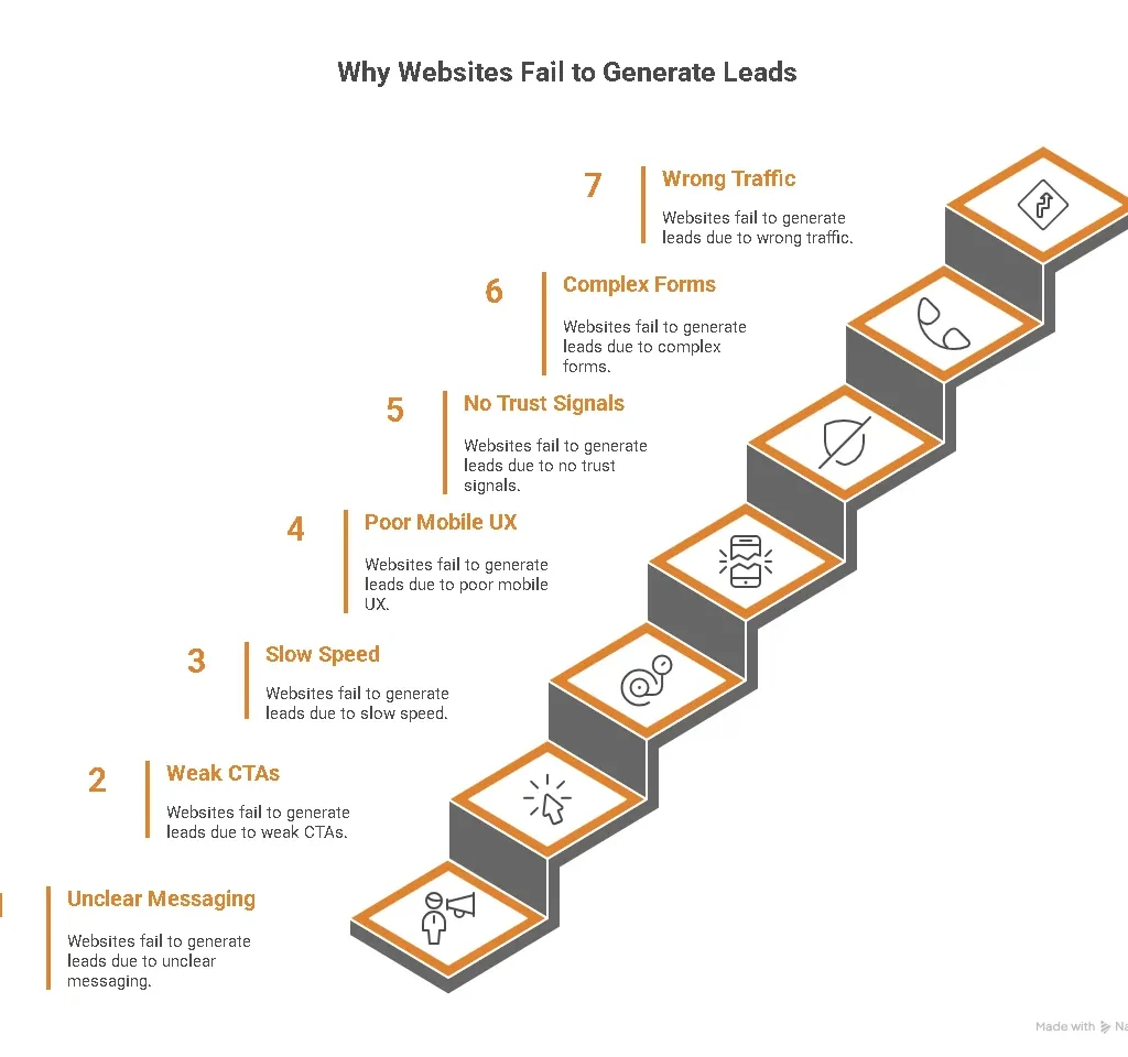 why website fail to generate leads